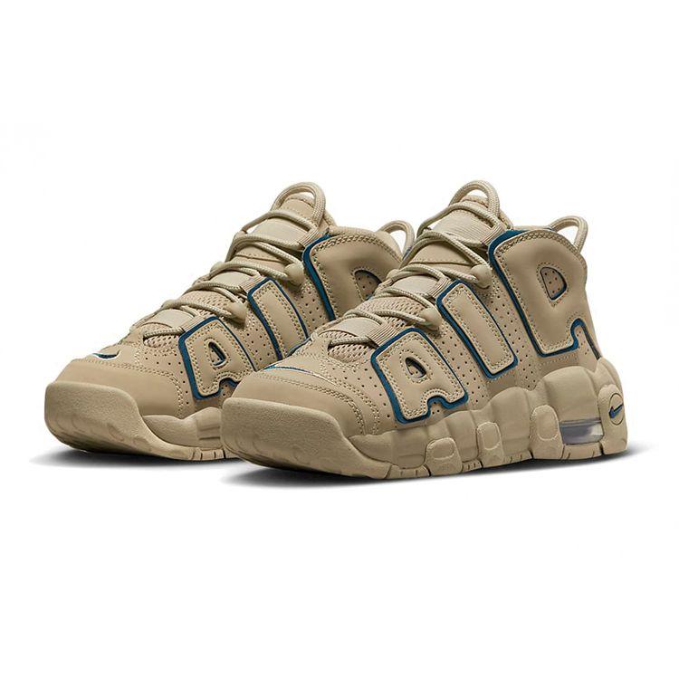 Nike Air More Uptempo GS Limestone Kids Sneakers Tan Valerian-Blue DQ6200-200