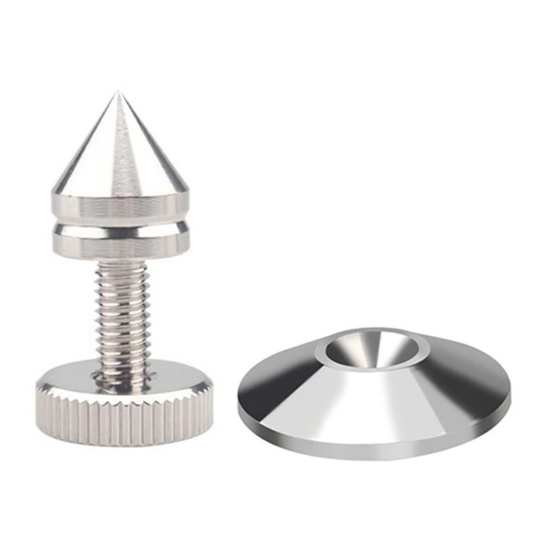 1Set Silver Metal Speaker Spikes Insulation Feet Enhances Sound In HiFi Systems Auditory Isolation Padsr