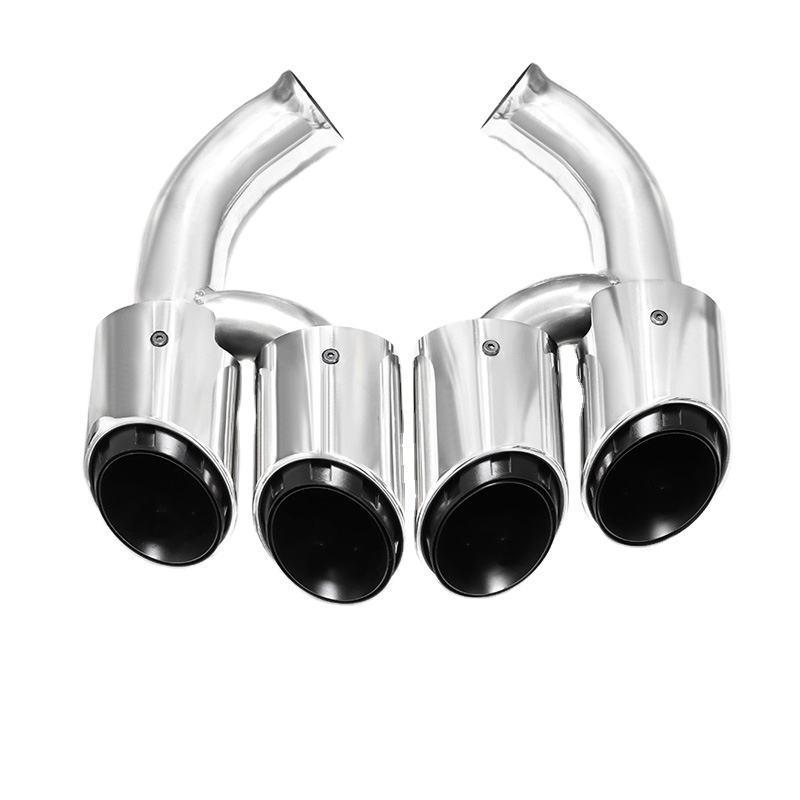 Stainless Steel Round Muffler Tailpipe for 2015-2017 Porsche Cayenne GTS Three-Layer Exhaust Pipe
