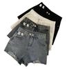 Ripped Denim Shorts Summer New Straight Loose High and Thin High Waist Wide Leg Jeans Women
