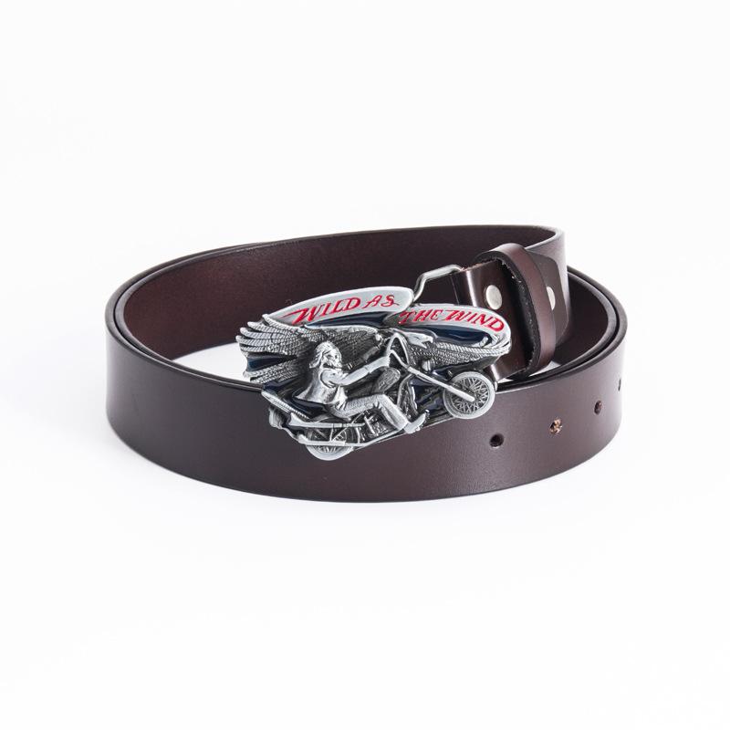 Men's and Women's Locomotives Beautiful Women's Belts Fashionable Retro Whole Real Cowhide Belts