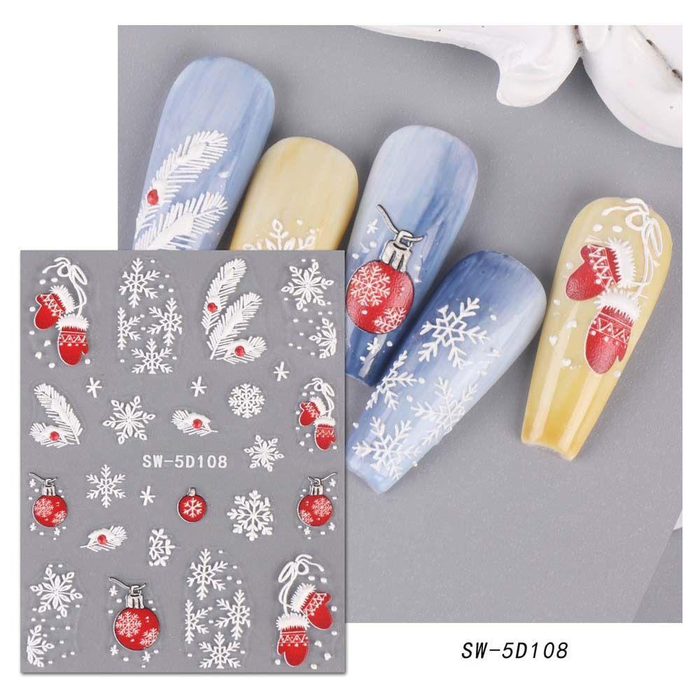 Manicure Ornaments Christmas Nail Decals DIY Nail Charms Christmas Nail Stickers   Nail Salon
