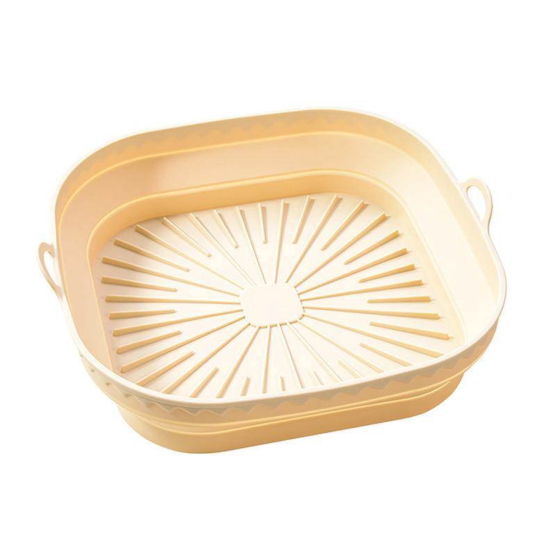 Silikonový koš do horkovzdušné fritézy Hrnec Čtvercový Skládací Horkovzdušná fritéza Trouba Pečicí plech Forma Vložka Opakovaně použitelná Bez oleje Kuchyňské vaření Příslušenství