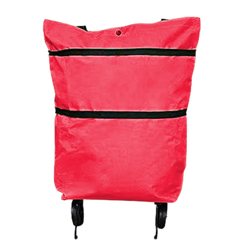 Shopping Grocery Bag With Wheels Reusable Wheeled Shopping Bag Large Capacity Organizer Cart Pouch For Picnics Home Camping