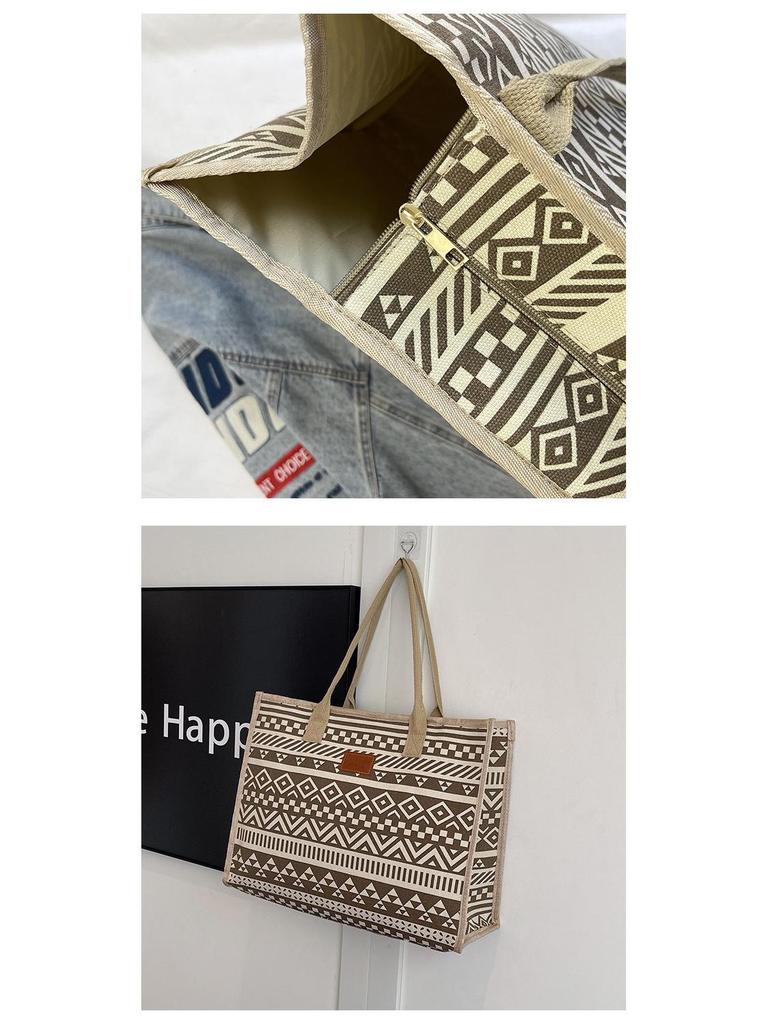Canvas-Tasche im Ethno-Stil: Handtasche mit großem Fassungsvermögen für Damen