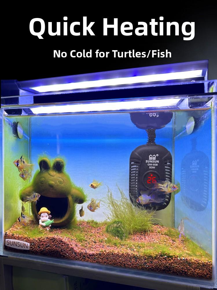 Automatic Constant Temperature Turtle Heater Tube Low Water Level Fish Tank Heating Stick Sunsun Quartz Glass Submersible Heater