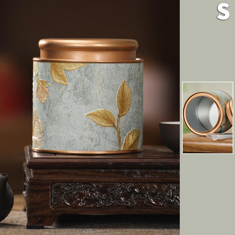 Empty Tea Tin Can Household Green Black Tea Sealed Jar Portable Home Small Tea Packaging Box Tinplate Storage Can
