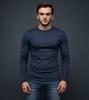 2-Pak Zestaw Basic Męskich Longsleeve Granat/Szary - M