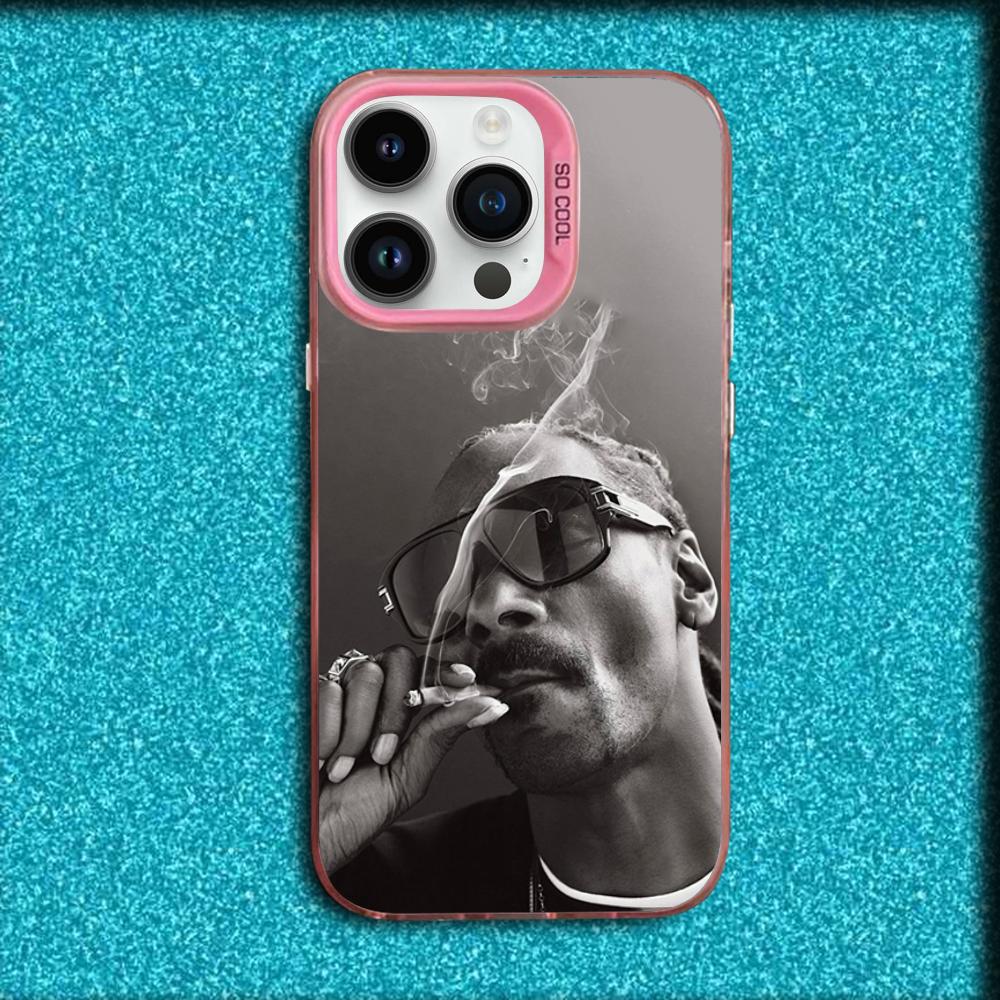 Rapper S-Snoop Dogg Phone Case For iPhone 16,15,14,13,12,11,Mini,Pro,MAX Pink Matte Silicone Cover