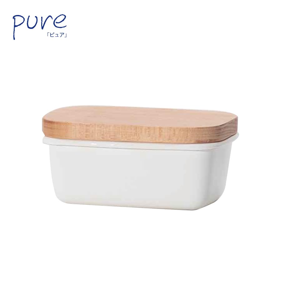 Toyoho Pure Enamel Butter Case, White, Size: Approx. W15 X D10 X H6.7 Cm, PU-2316