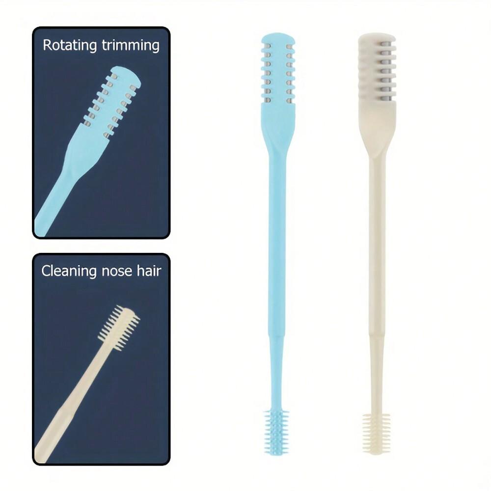 1pcs Double-Sided Knife Nose Hair Trimmer Portable Manual Nose Hair Removal Razor For Men & Women, Washable 360 Degree Rotating For Nose Hair