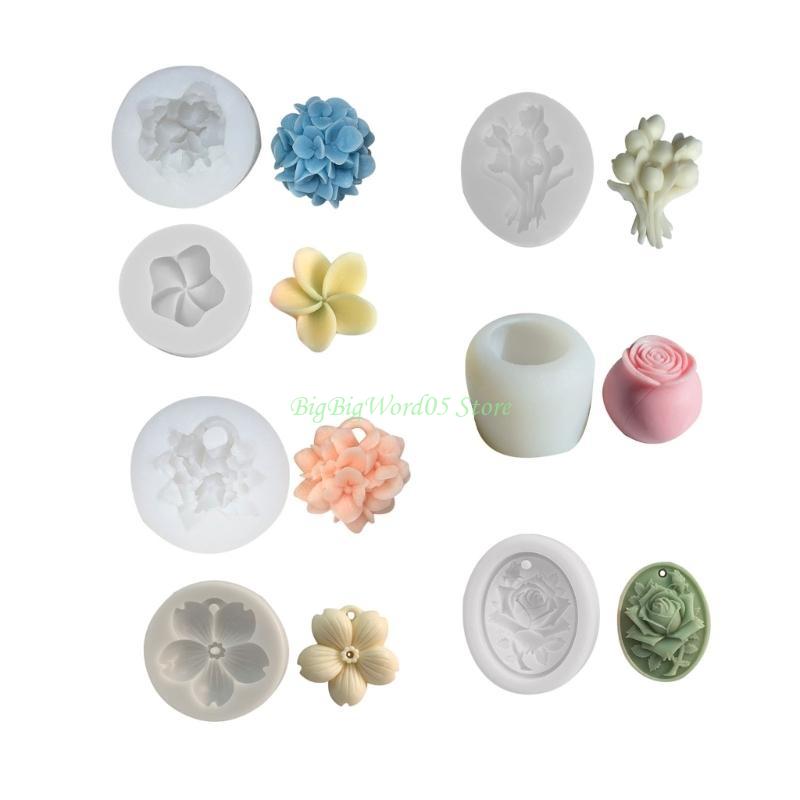 24TE Various Flower Shaped Fondant Cake Decorating Silicone Mold Pastry Chocolate Mould Candy Ice Cream Mold DIY Baking Tool