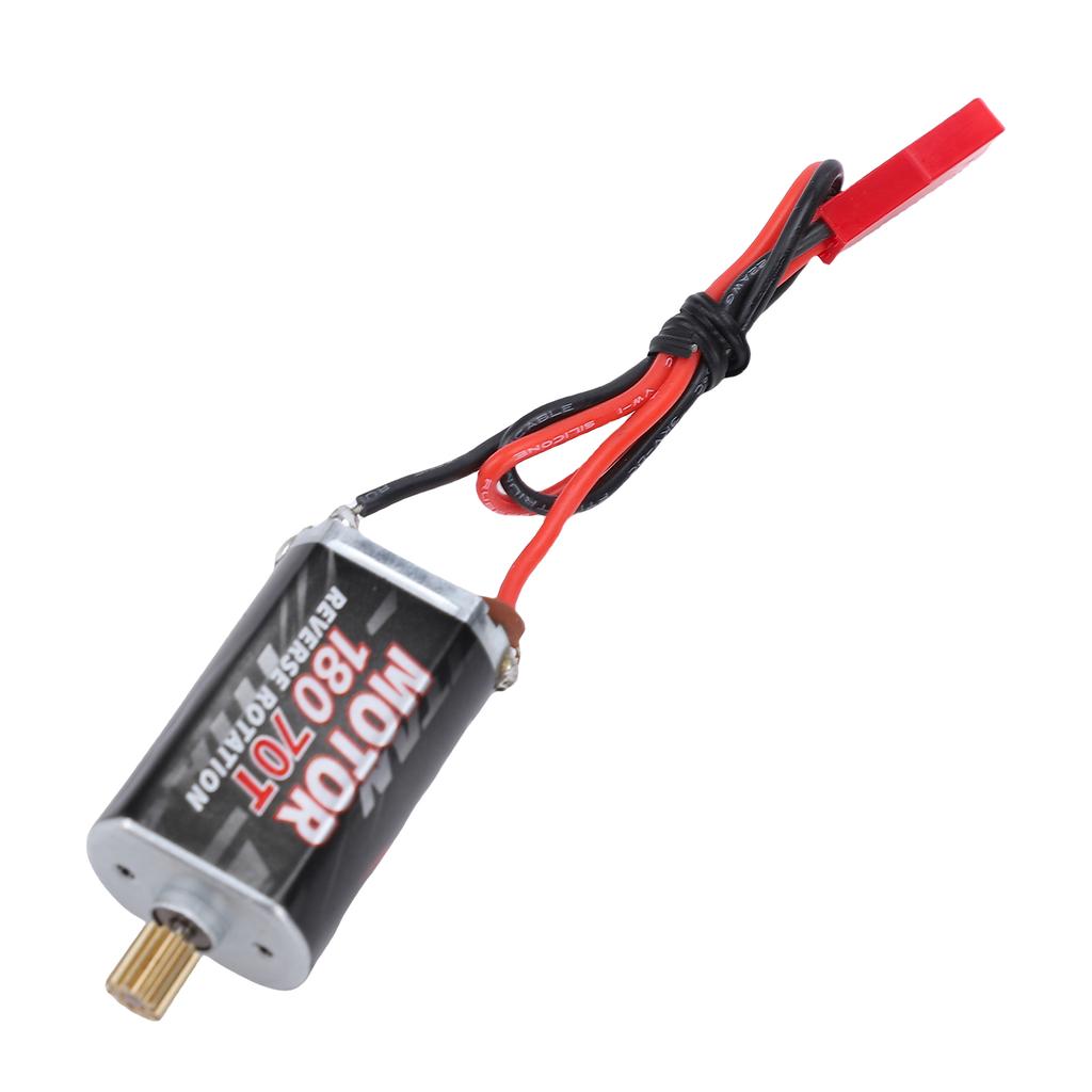   High Strength 180 Brushed Motor JST Female Plug 70T, Low Noise Brushed Motor with 11T Gear for 1Celsius24 1Celsius18 Scale Model Cars, Convenient to