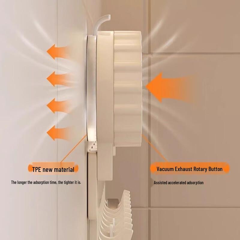 10-Hook Suction Cup Kitchen Rack