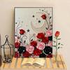 Plastic Pearl Painting Craft Set Faux Pearls Pre-Printed Canvas Set Rose Designs DIY Pearl Painting Kit for Wall Decor Gift Idea