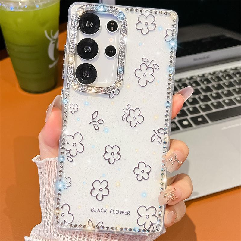 Kleine frische Blume Imd Hartschale Geeignet für Samsung S25Ultra S24FE Diamantbesatz Japanische und koreanische Handyhülle A56 A17