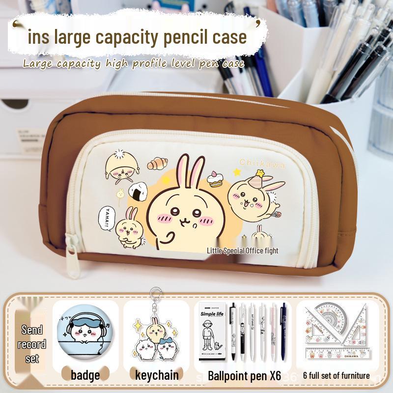 Chiikawa 2025 Torba Ita - Duża Pojemność Podwójna Warstwa Etui na Ołówki Anime dla Dziewcząt.