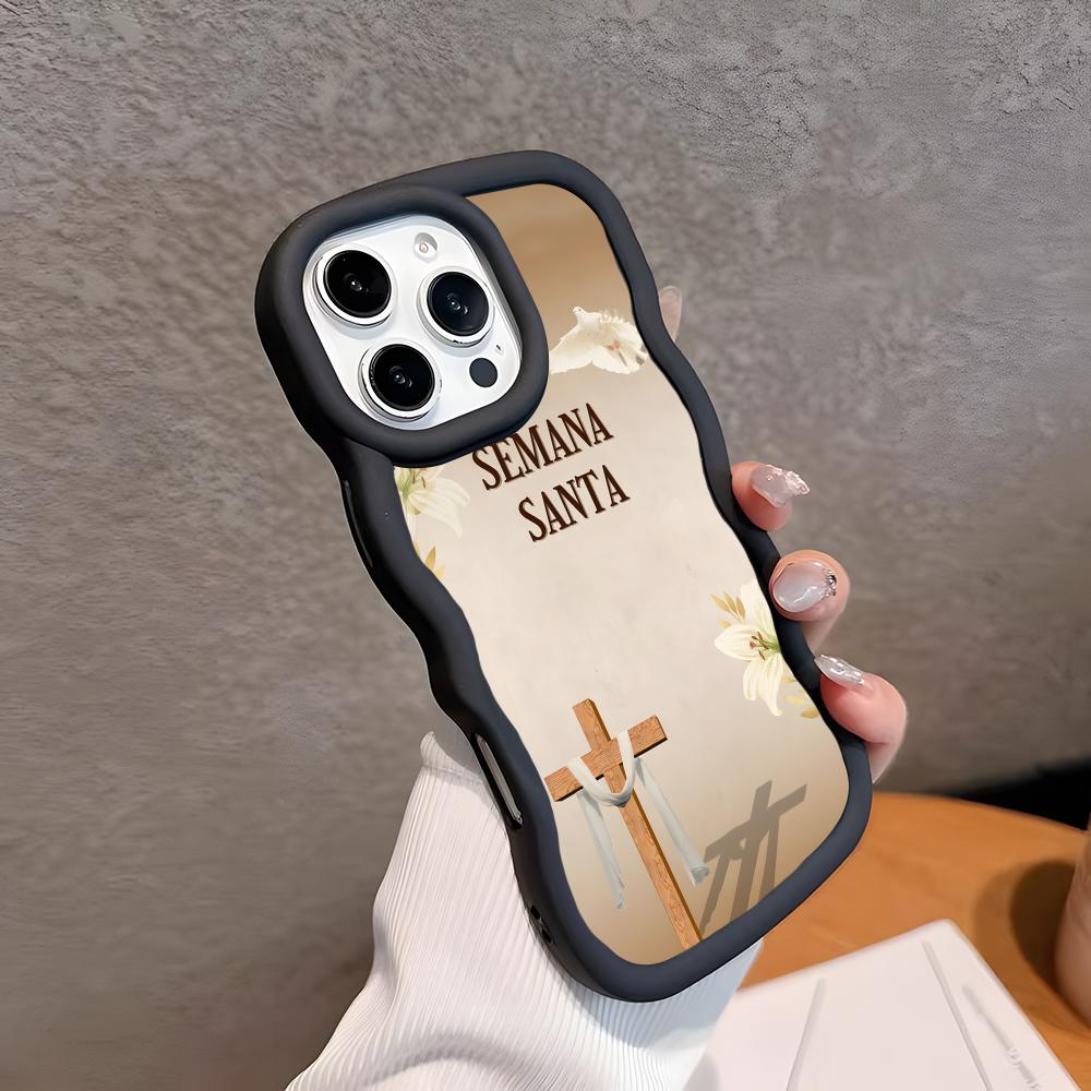 

Semana Santa Wavy Edge TPU Mobile Phone Case for iPhone 17 16 15 14 13 12 11 Air Pro Max Plus Colorful Cover iPhone 16 Pro