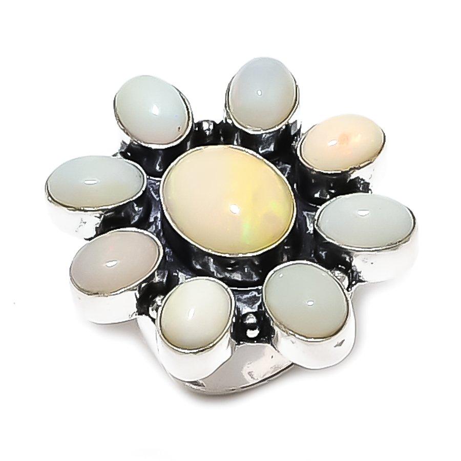 

Natural Ethiopian Opal Gemstone 925 Sterling Silver Jewelry Ring Size 8 u1h47