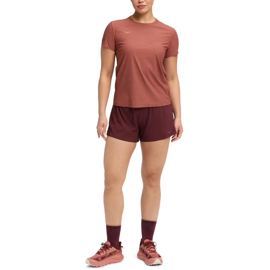 HOKA One One Simple Comfortable Versatile Fashion Solid Color Short Sleeve T-Shirt Women Tops 1175774-ROUG