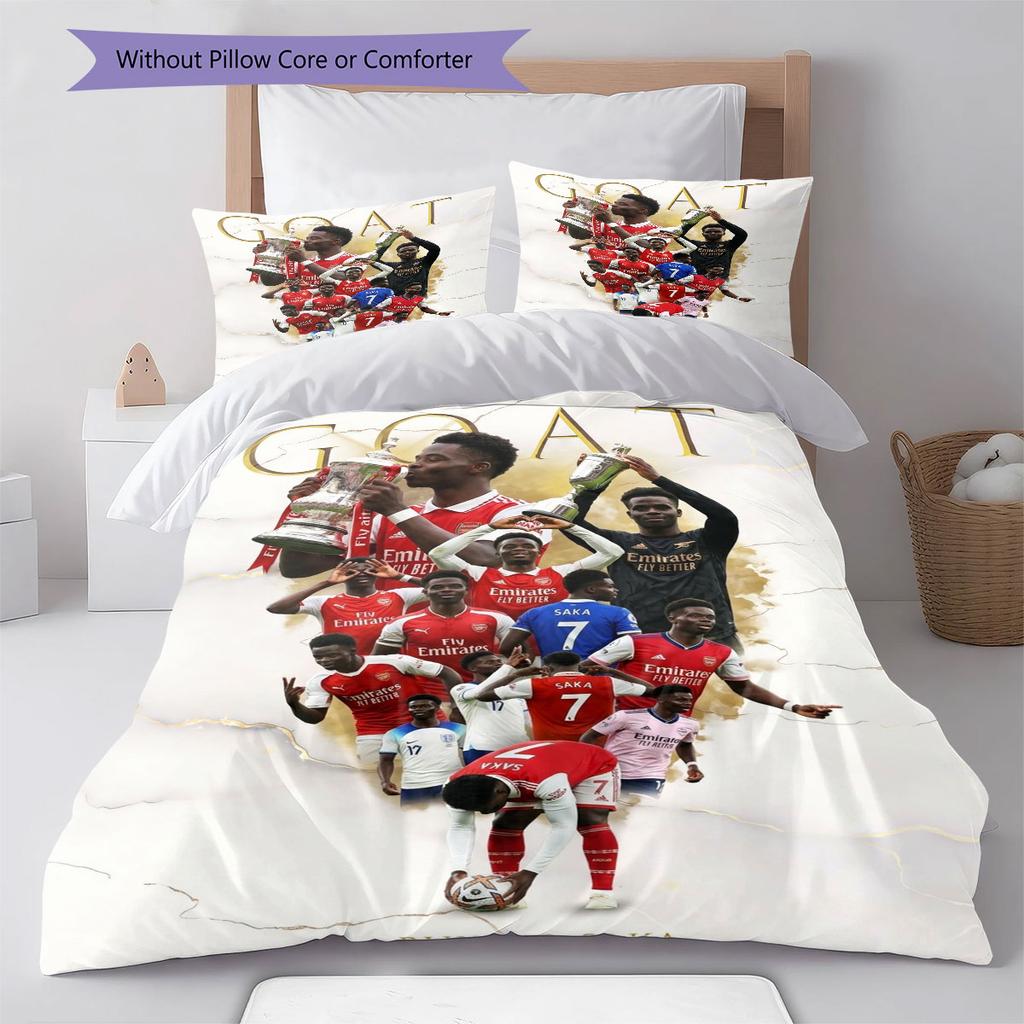 Bukayo Saka player Bedding Quilt Set Quilt Cover Pillowcase Home Decoration Birthday Gift (1 * duvet cover + 2 * pillowcase, without core)