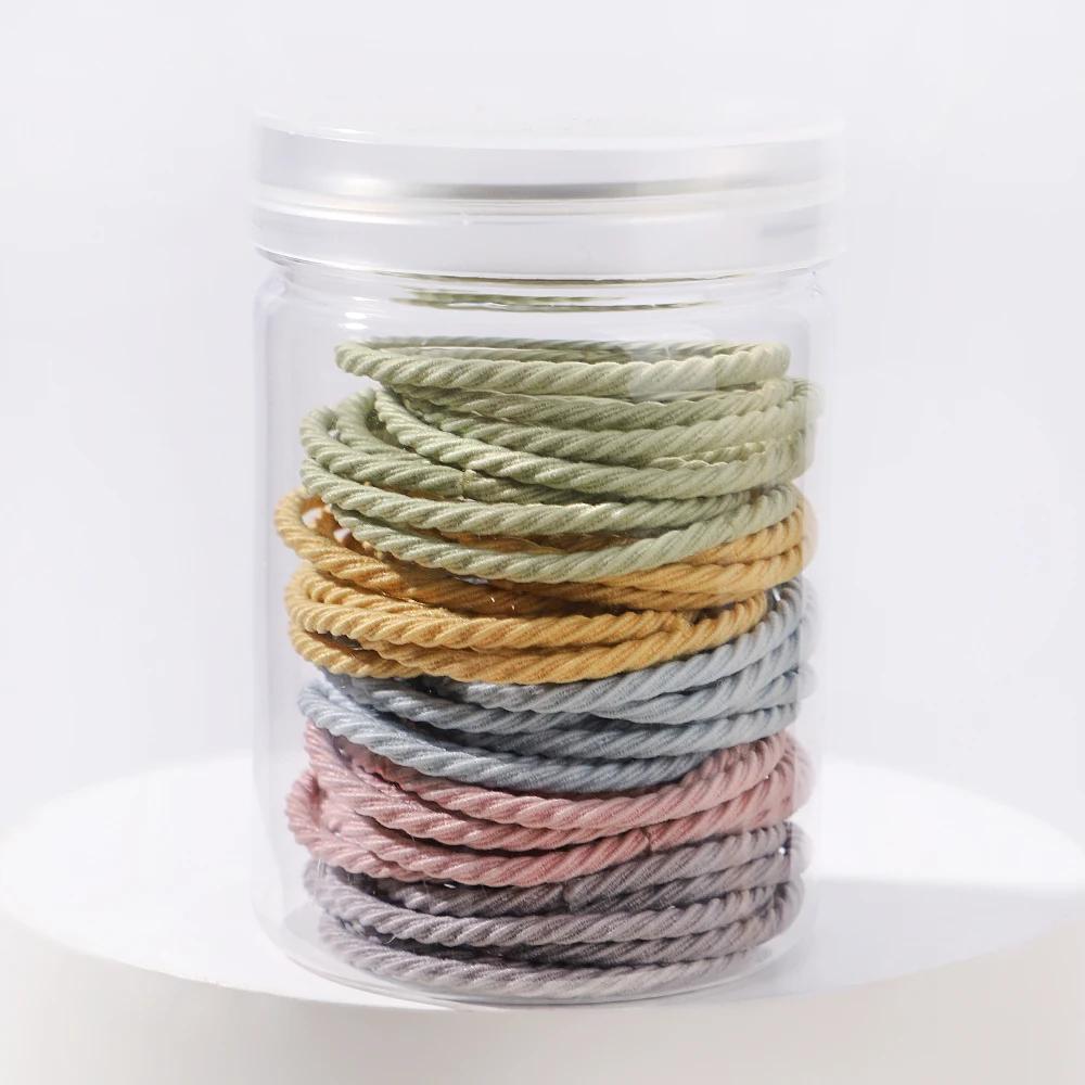 50Pcs/Box Simplicity Hair Band High Elasticity Rubber Band for Women Durable Hair Rope Canned Headband High Ponytail Hair Ties