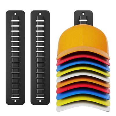2er-Pack Hutständer für Baseballkappen, fasst bis zu 32 Kappen, Klebe-/Nagel-Doppelverwendung, Aufhänger / Raumschrank-Display, Bester Türschrank-Organizer