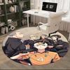 1 Stück Haikyuu Karasuno High Volleyball Team Runder Teppich - Anime Design, Bürostuhlmatte, Rutschfester Teppich, Geeignet für Heimdekoration, Wohnzimmer