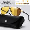 Uv400 Lens Men Night Vision Polarized Photochromic Sunglasses Aviator Style Yellow Color Change Lenses Driving Sun Glasses