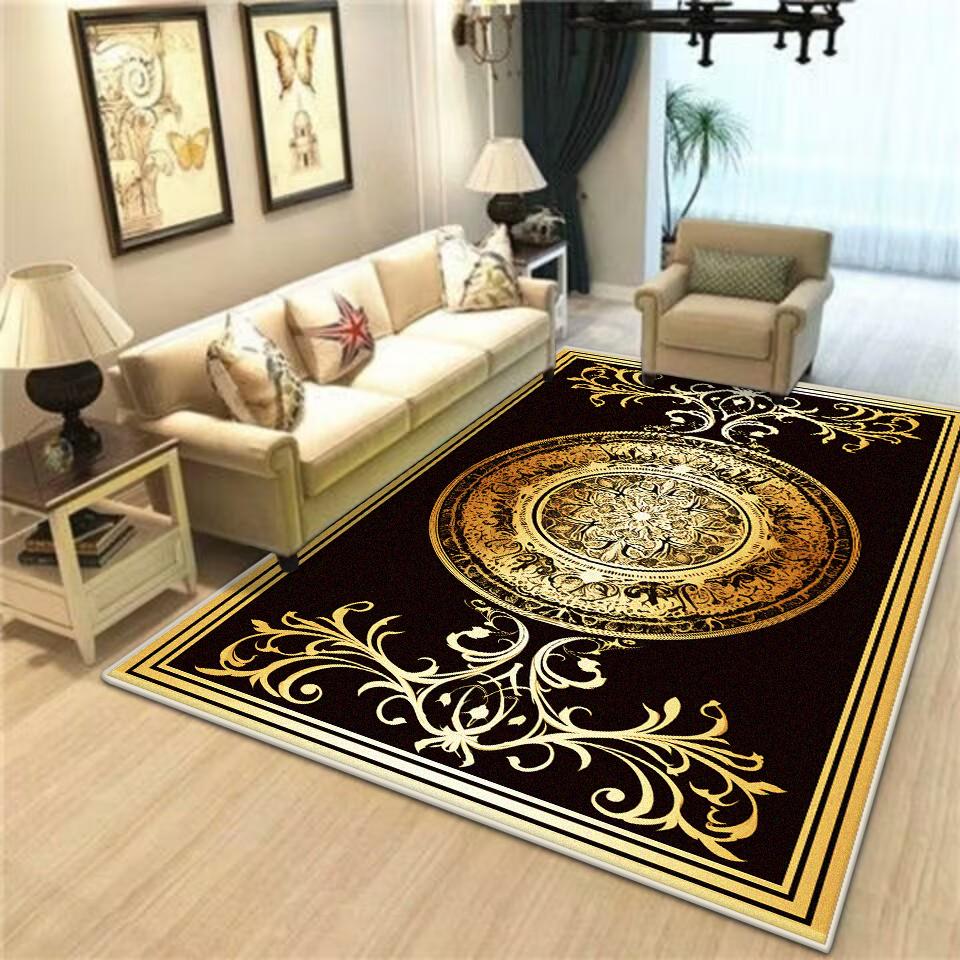 Modern Luxury Gold Large Living Room Carpet Home Decoration Luxury Non-slip Chinese Style Large Room Rugs Washable Rug Mat floor