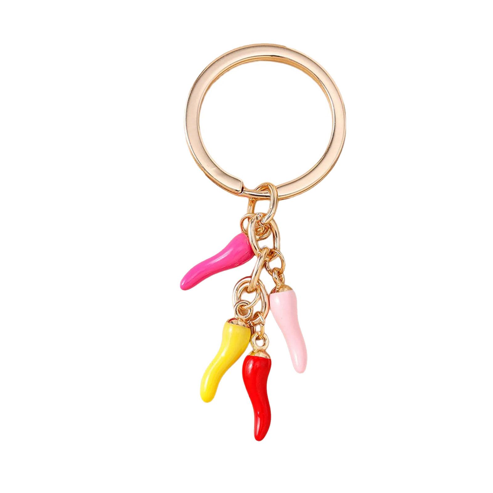 

Vibrant Chili Keychain Zinc Alloy Key Organiser Charm Decoration Compact Key Holder For Everyday Use жёлтый/красный