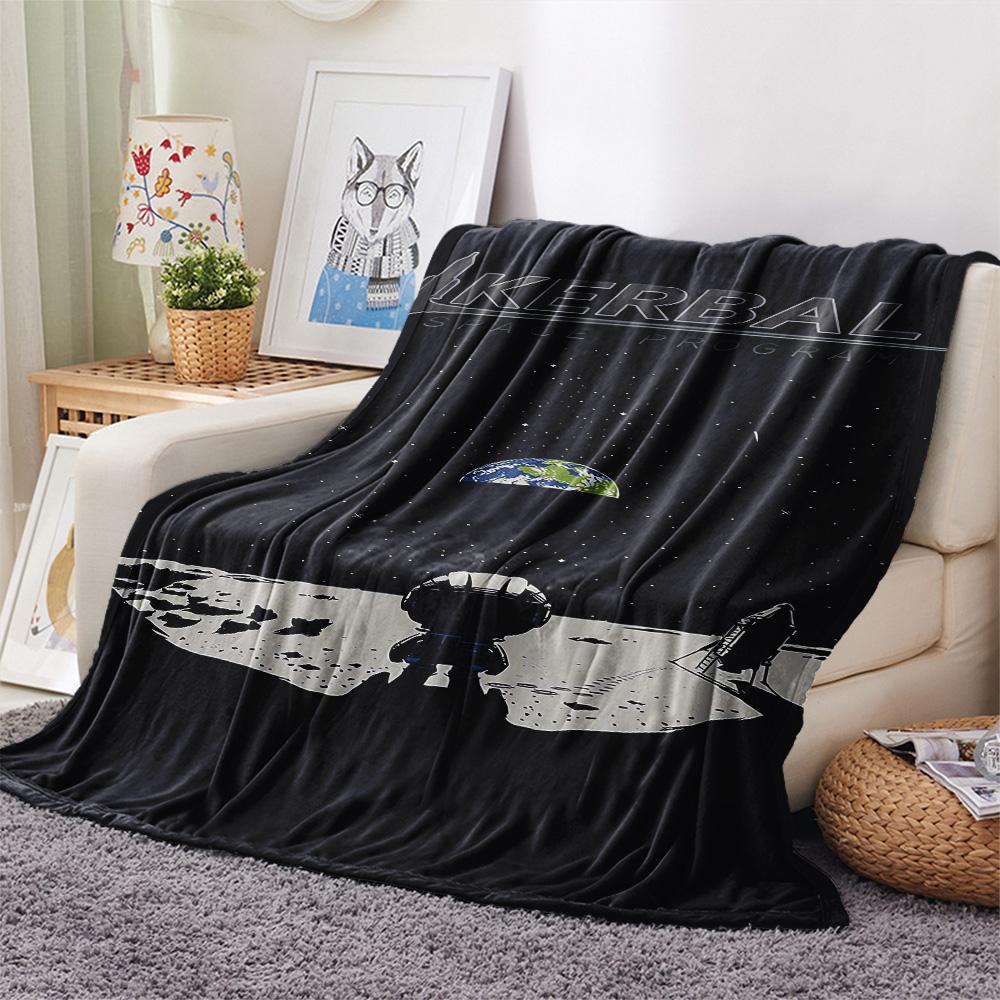 1Pc Alien Earth Print Flannel Blanket, High Quality Comfortable for All Seasons, Home Decor, Warmth and Comfort, Perfect for Christmas Gifts