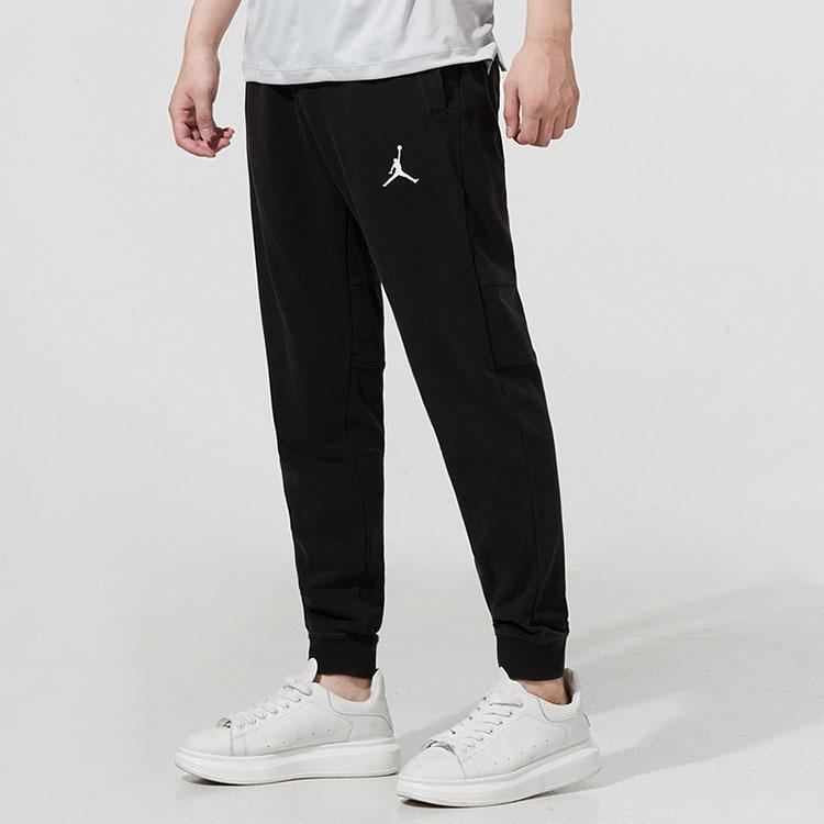 Jordan Air Fleece Pants With Cuffed Ankles and Vintage Logo Men Bottoms Black DA9859-010