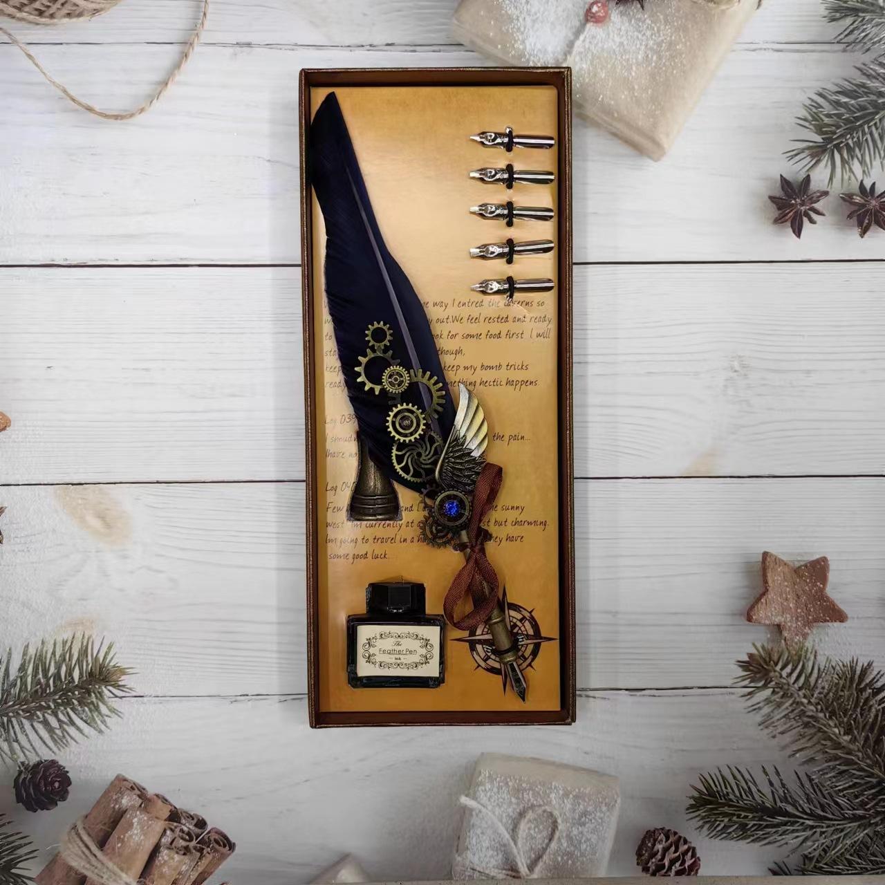 

Creative Vintage Quill, Available For Direct Sale, Mechanical Accessories Quill With Ink Base 0.5mm темно-синього кольору