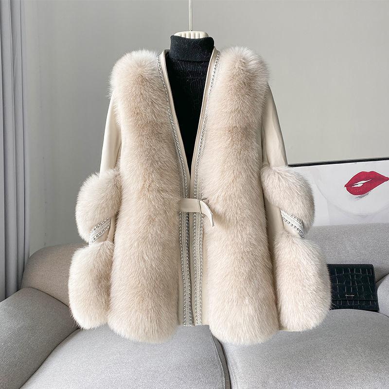 Winter New Haining Imitation Fox Fur Jacket Women's Fur Integrated Coat Xiaoxiangfeng Young
