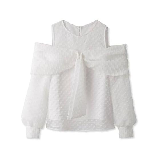 [Sneider] Ribbon Motif Blouse SWFB241131 Women s