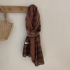 Korean Retro Grid Scarf Women's Autumn New Cotton and Linen Long Style Shawl Scarf