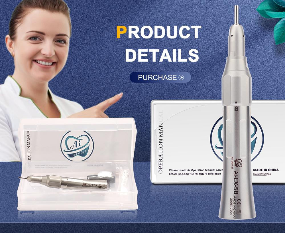 Piesă de mână dentară cu viteză redusă AI-EX-5B 4:1 Piesă de mână dreaptă externă cu apă de reducere fără LED pentru lustruire