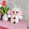 Cute Dog Vinyl Face Plush Toy Pendant Keychain Ornaments Delicate Doll Backpack Hangings Decor Car Keyring For Women Girls Kid