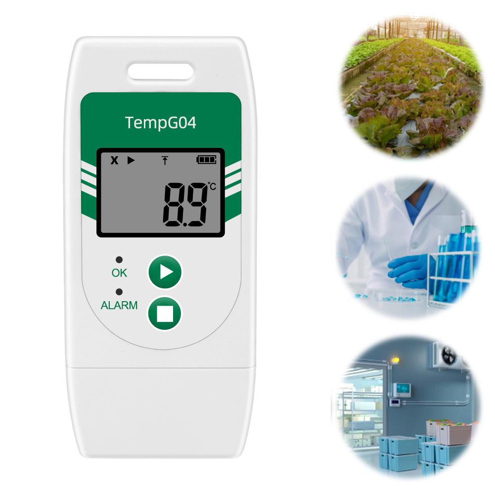 USB Digital Temperature Data Logger PDF CSV Report 32000 Point Capacity Temp Recorder Over Temp Alarm for Cold Chain Transport