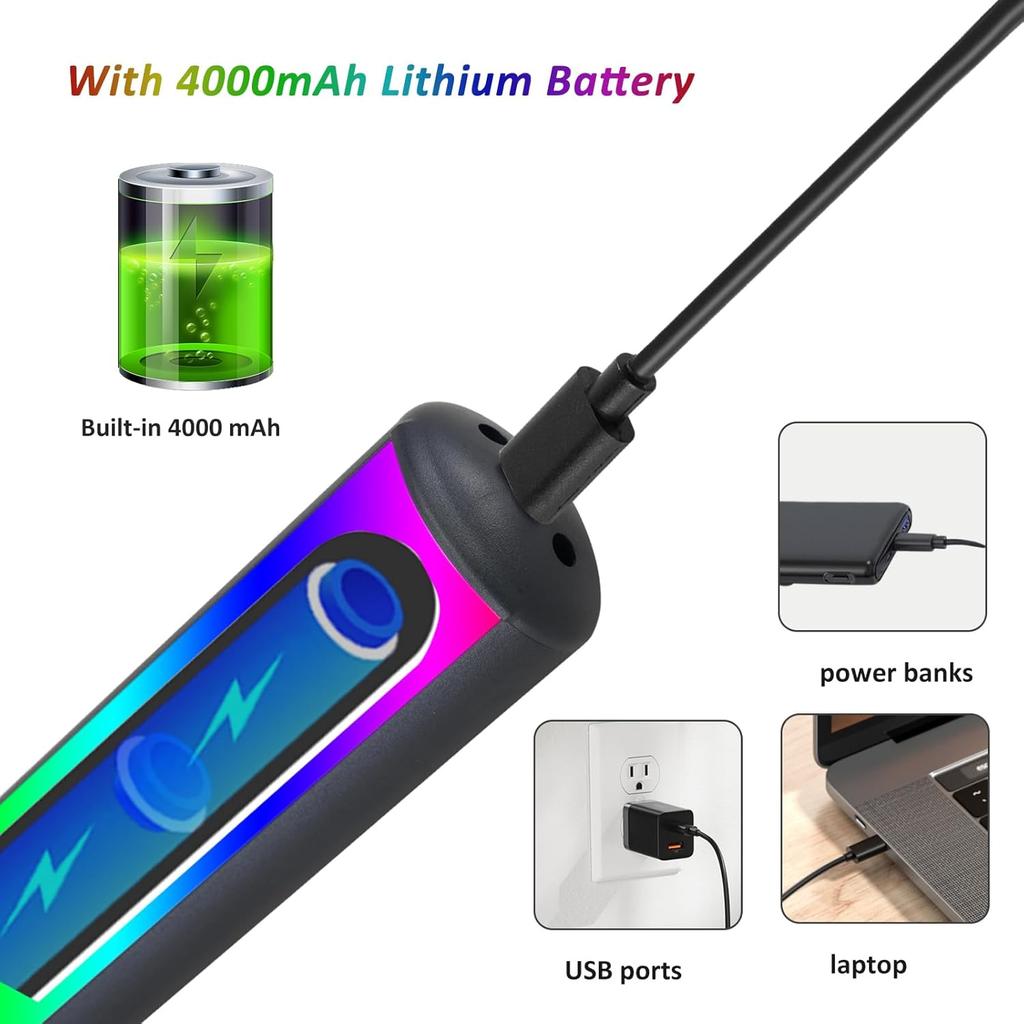 Picture Light 1 Pack, Battery Operated Picture Light with Remote, Rechargeable Picture Frame Light, 32 LED, 16 Color Changing, Art Light for