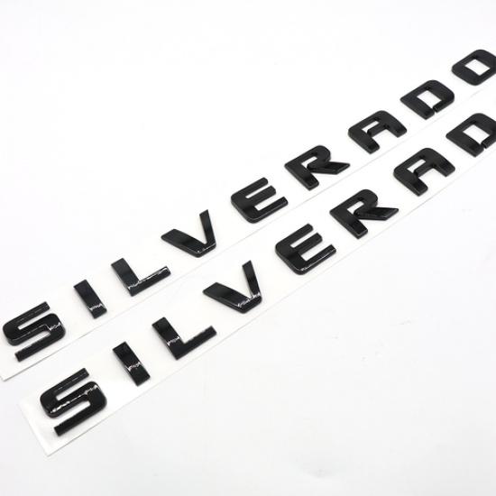 2x Fender Door Emblem For Silverado 1500 2500HD Letter 3D Decal Sticker Tailgate