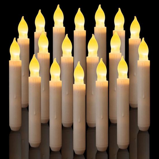 6/12Pcs LED Electronic Candle Battery Operated Flameless Candle Realistic Flickering Flame Holiday Atmosphere Candle