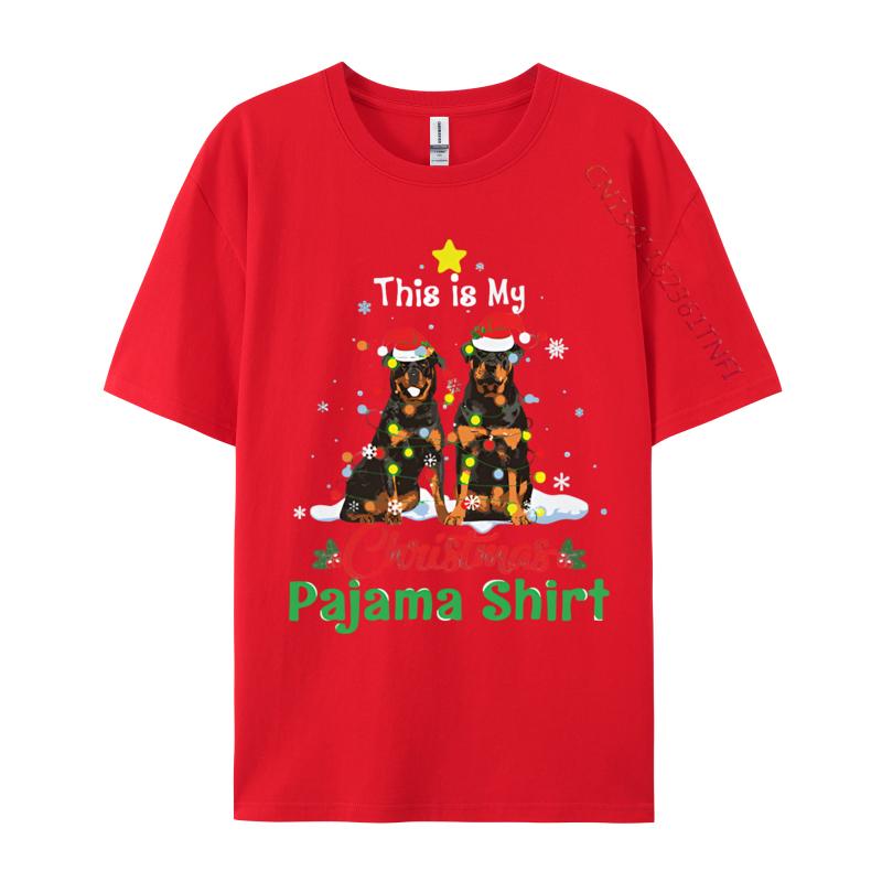 This Is My Christmas Pajama Rottweiler Tshirt Cotton High Street Tops T Shirts Casual Tee Shirts Unisex Grey Shirt Graphic Tee