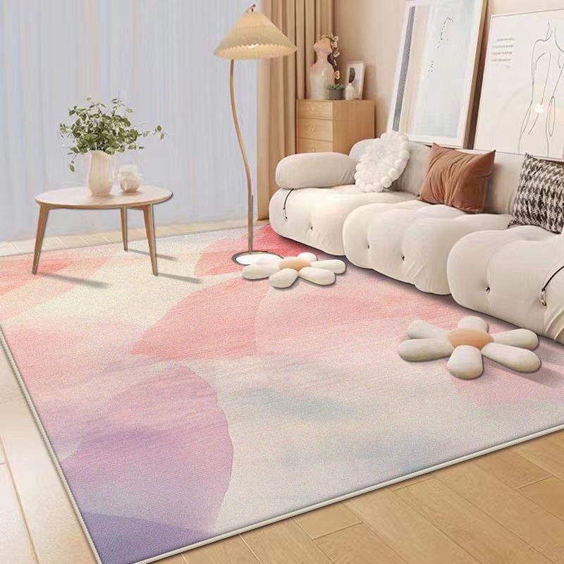Tapetes Rosa de Luxo Nórdico Decoração de Sala de Estar Casa Tapete Simples Quarto de Menina Moderna Tapete Macio de Chão Quarto Cabeceira Tapetes Grandes