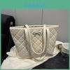 Pu Quilted Tote Bag With Zipper Closure For Casual Streetwear Style