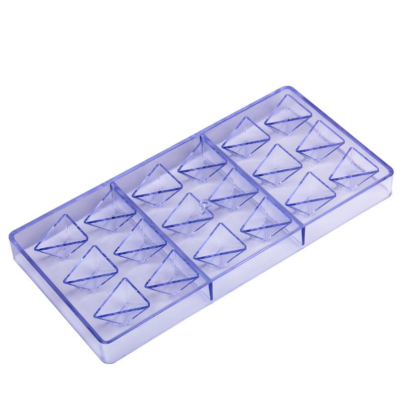 Plastic 18 Cavities Triangle Diamond Shape Baking Chocolate Mold Bakery Candy Jelly Craft Tools CC0049