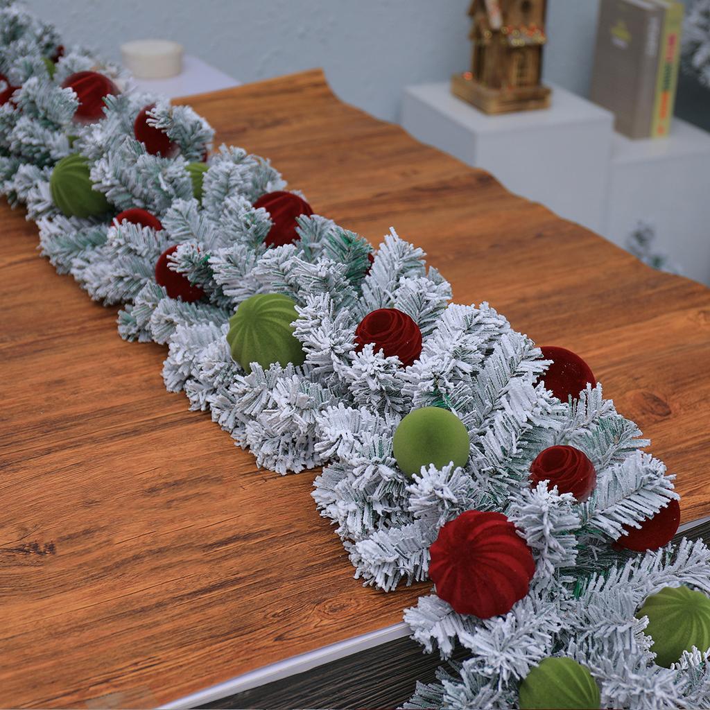 Decorative Rattan Garland Long-Lasting High-Density Flocked Garland Snowfall Ornaments High-Density Christmas Decorative Rattan
