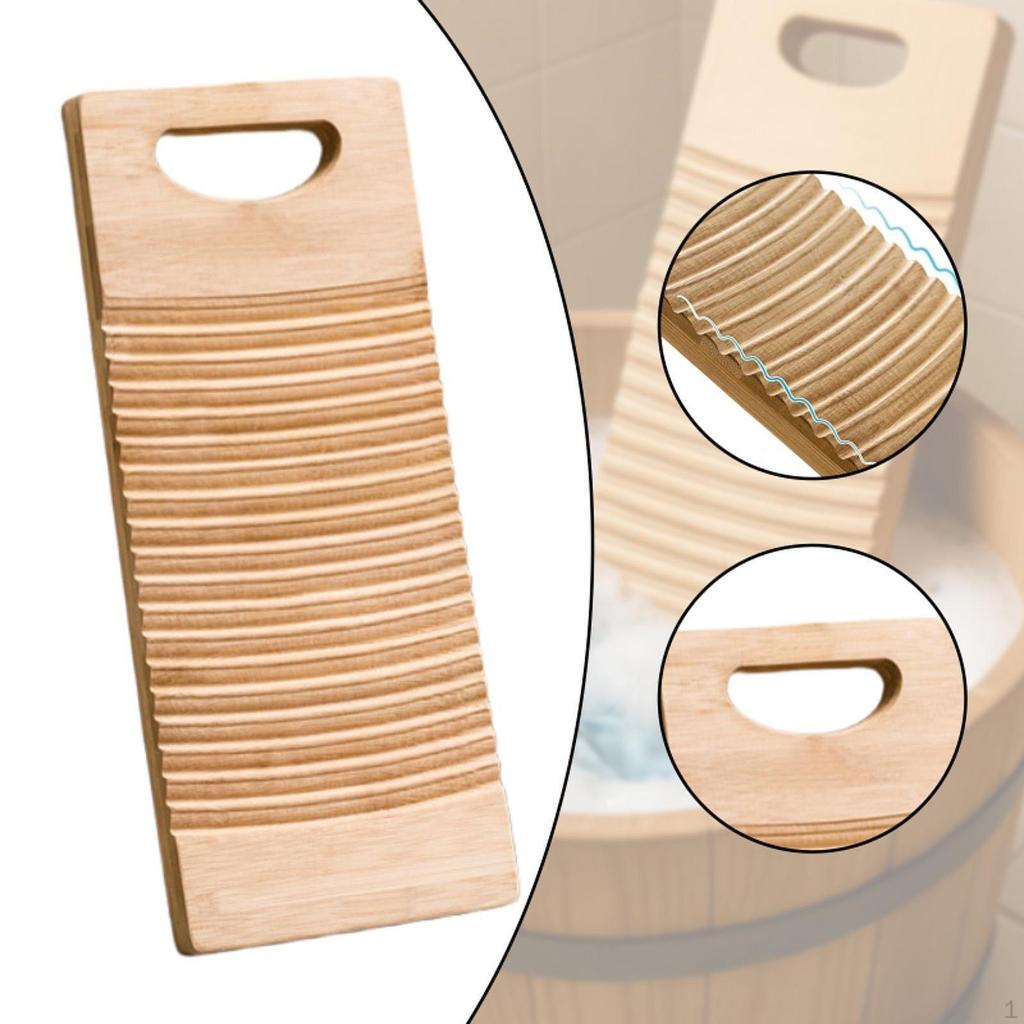 Bamboo Clothes Scrub Board Manual Tool for Home Laundry Use