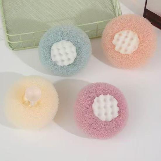 2Pcs Sunflower Bath Brush with Suction Cup Deep Exfoliating Shower Sponge 3D Honeycomb Structure Shower Scrubber